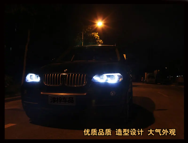 Стайлинга автомобилей фара для X5 фары 2007-2013 E70 глаза ангела фары светодиодный DRL сигнальные лампы Bi Xenon Hid авто аксессуары