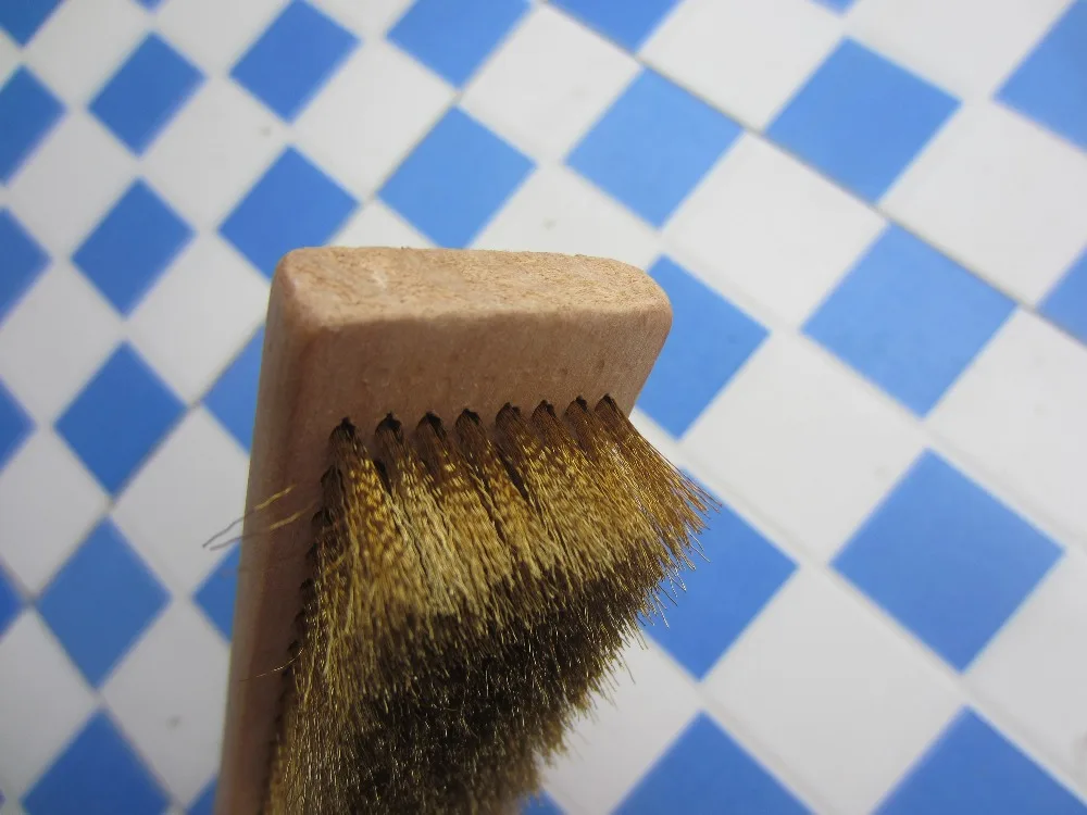3pcs Crimped Brass Wooden Handle,brass Banding,gold Polishing Engraving Cleaning Brush Jewelry Making Hand Tool