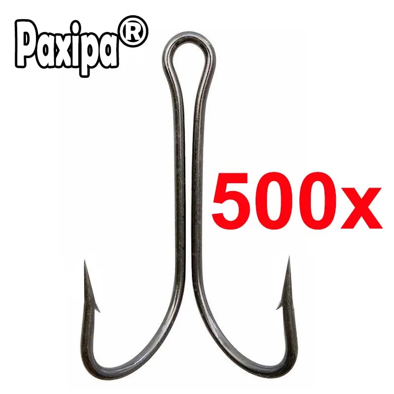 500 шт. двойной рыболовный крючок мушек Duple крюк для Джиг Бас рыболовного крючка Размеры детей 1 года, 2, 4, 6, 8, 1/0 2/0 3/0 4/0 5/0 6/0 7/0