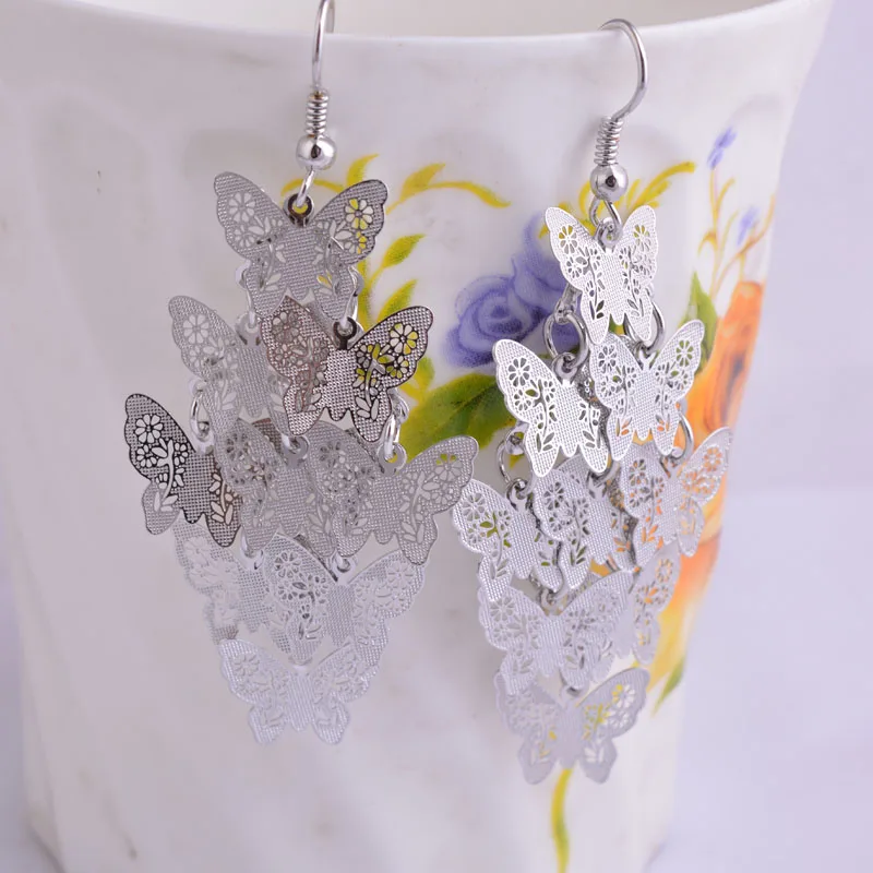 Подарок на день рождения летние висячие серьги сделай сам в виде бабочки