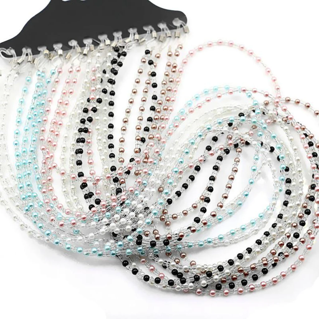 

12Pcs Beaded Eyeglass Cord Sunglasses Necklace Eyewear Spectacle Chain Anti-slip Eyewear Cord Holder for Women Men Gifts