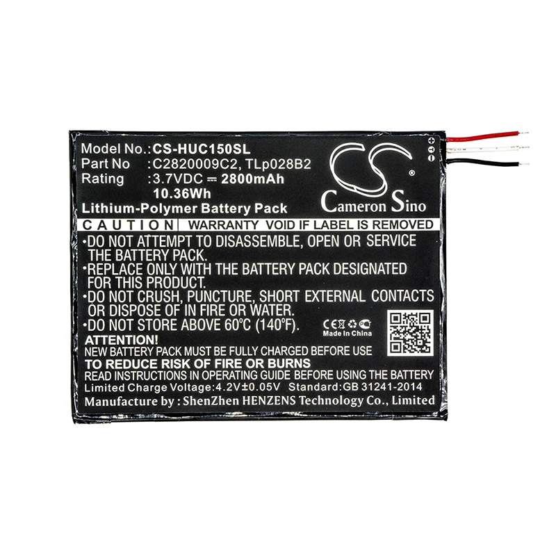 Аккумулятор Cameron Sino 2800 мАч для ALCATEL One Touch Pixi 3 (7) Wi Fi версии 8057 9002A KURIO C15100M Tab 2 Xtreme