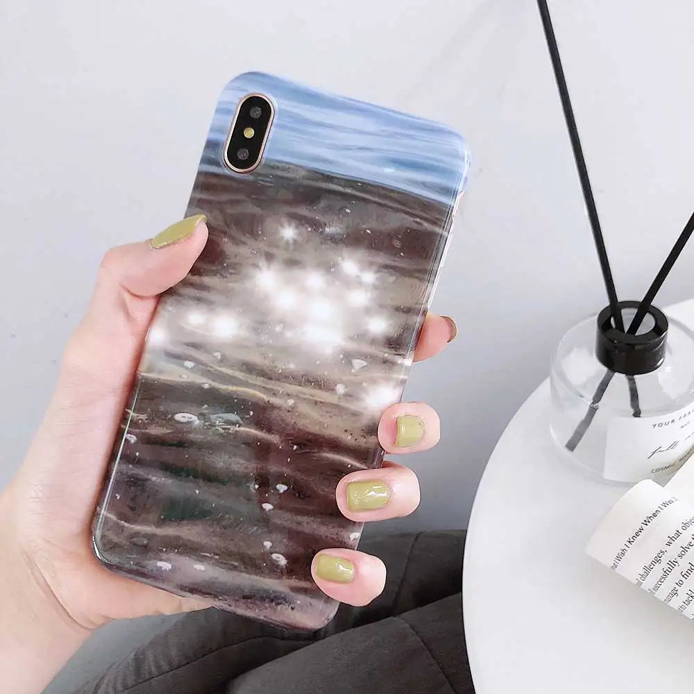 Чехол для телефона Boucho iphone 8 7 6 6S Plus Модный Цветной чехол под мрамор с морским дном
