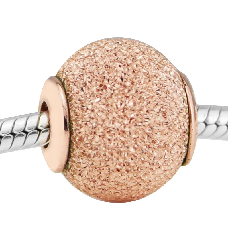Подходит для Pandora Essence Bracelets Happiness Charms с розовым золотом 100% серебряные бусины 925