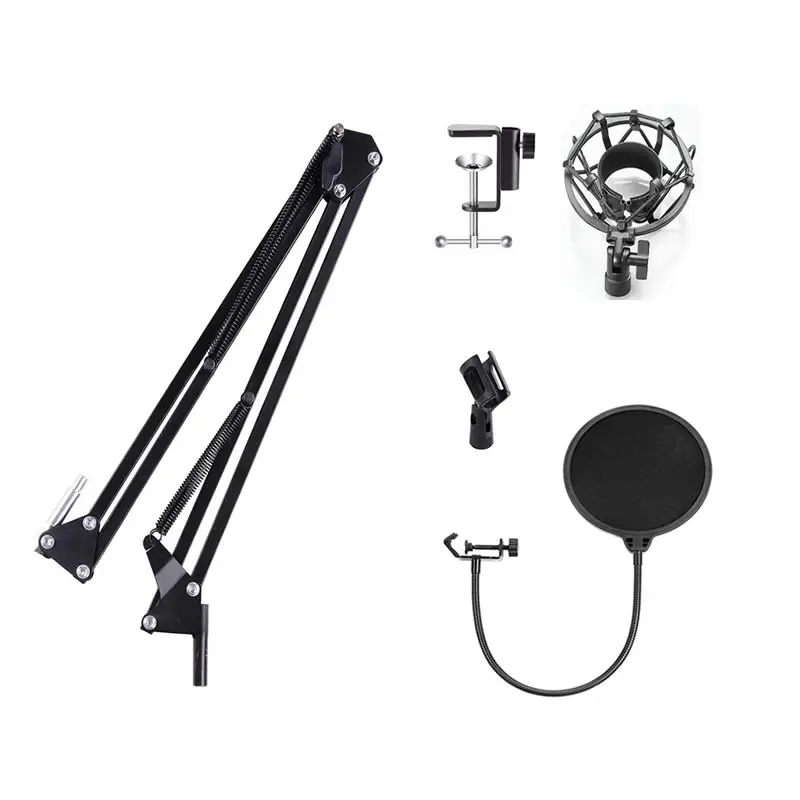 Ituf микрофон Подвеска стрелы ножничный рычаг стенд с микрофоном клип держатель и