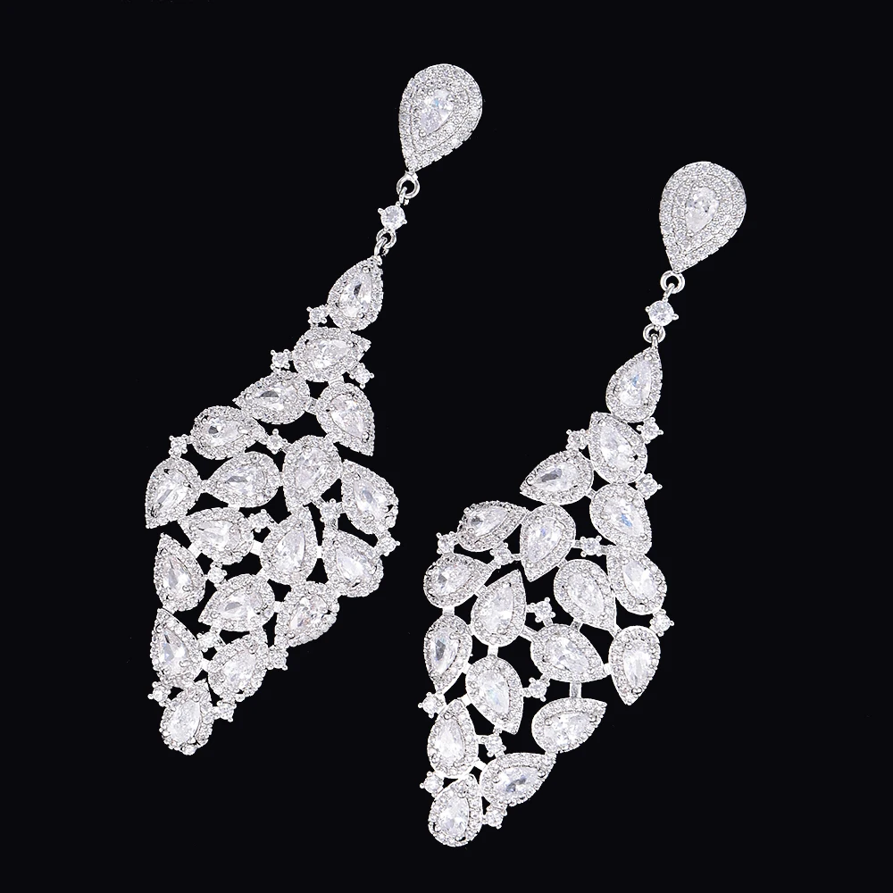 Missvikki 925 Серебряная подвеска с серьгами для женщин букле d'oreille Femme Полный австрийский кристалл вечерние ювелирные изделия