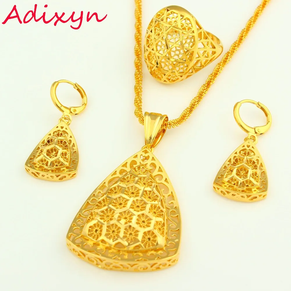 Женский комплект ювелирных украшений Adixyn кулон/ожерелье/серьги/кольцо