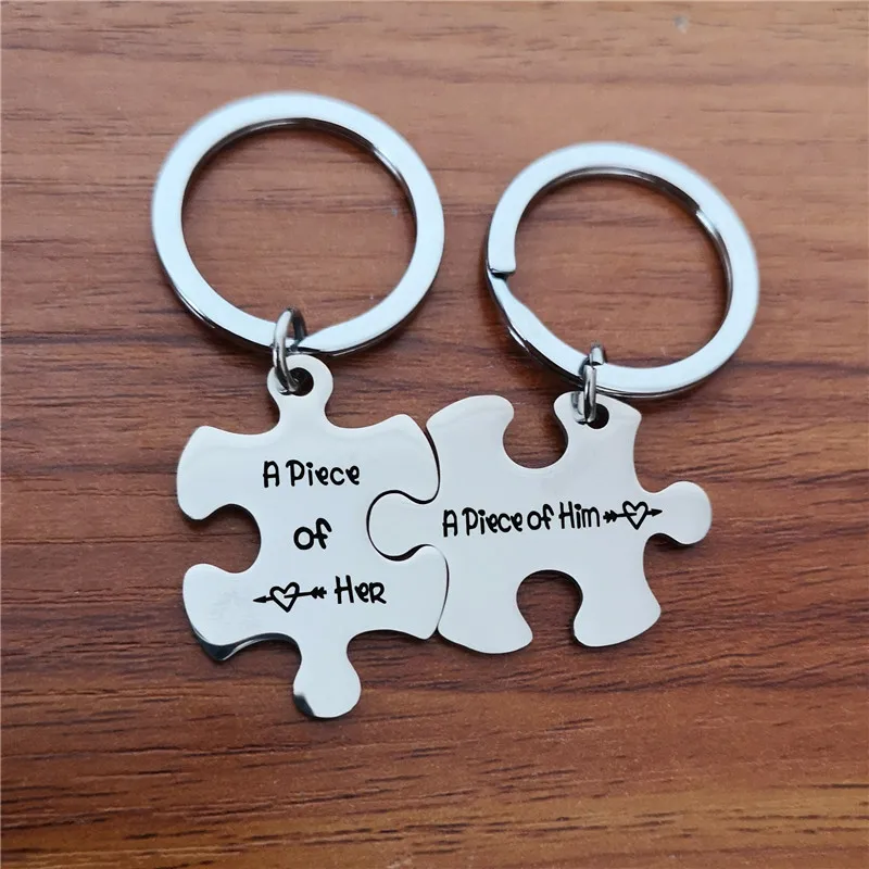 Keychain 3 2 шт./компл. буквенная Головоломка "I LOVE YOU" парный брелок для влюбленных BBF брелок держатель любовь сердце лучшие друзья рождественские подарки - Цвет: Keychain 3