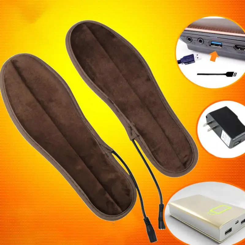 Зимняя USB теплая обувь, коврик с электрическим подогревом, мягкая плюшевая перезаряжаемая моющаяся стелька, коврик для обуви для женщин/мужчин#30