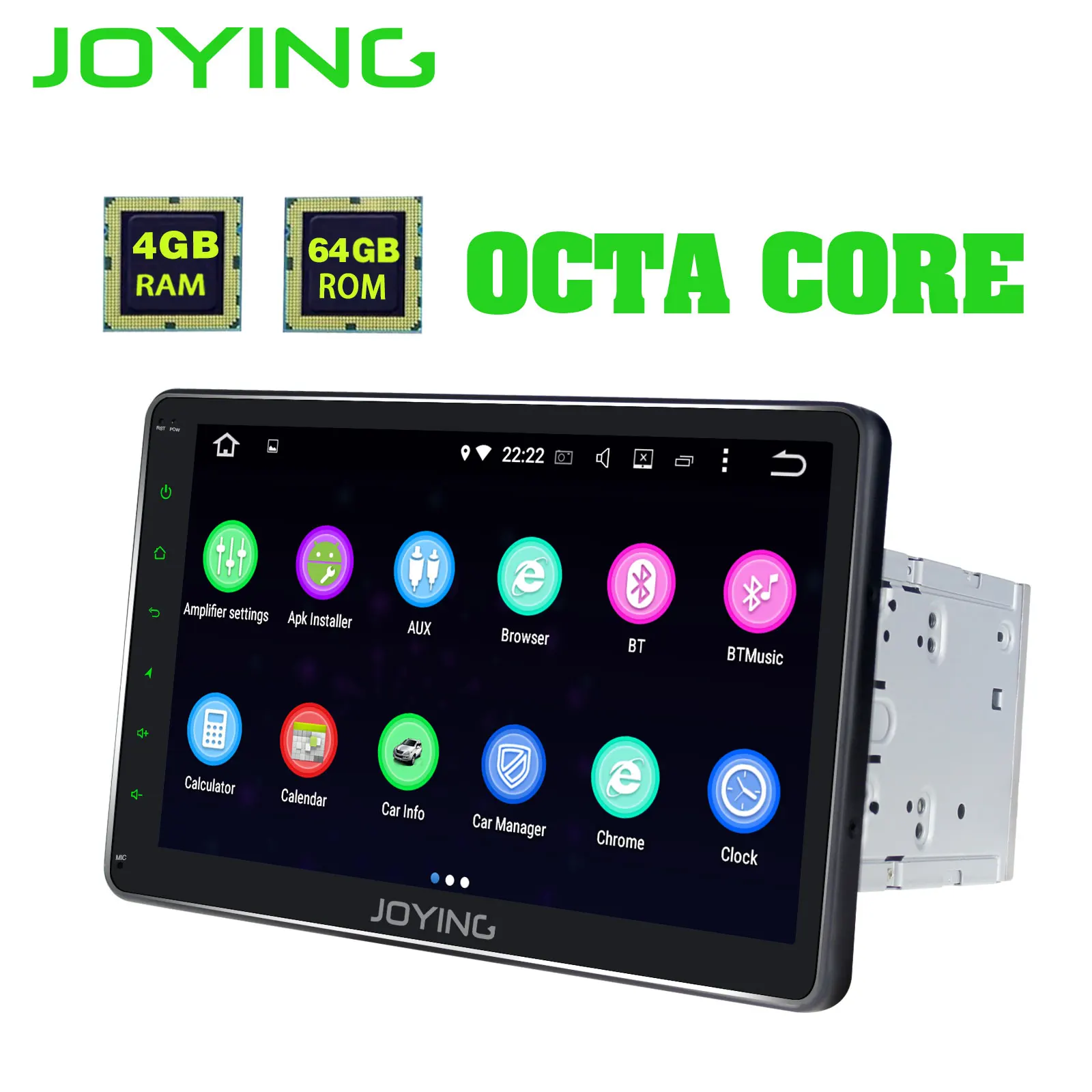 Автомобильный радиоприемник Android 8 1 2 din Восьмиядерный процессор 4 Гб + 64 ГБ 10 дюйма