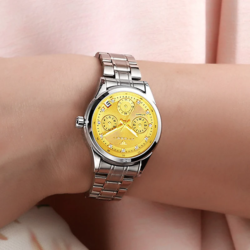 Женские модные часы стразы женские Автоматические Механические повседневные с