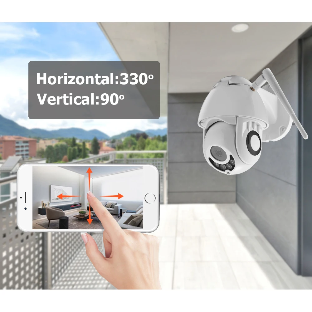 Мини wifi камера наружная 3,6 мм PTZ IP камера 1080p скоростная купольная камера видеонаблюдения двухсторонняя аудио sd-карта камера s 2MP IR наблюдения