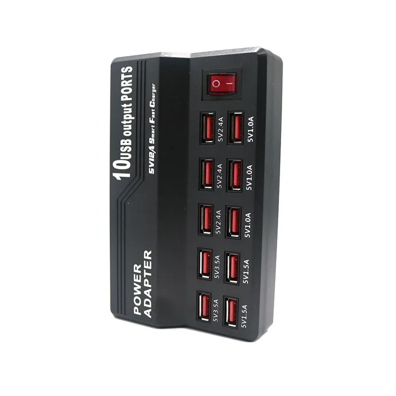 10 USB 2,0 портов 5 V 12A зарядное устройство с адаптером универсальная станция для iPhone для samsung для мобильных телефонов Xiaomi