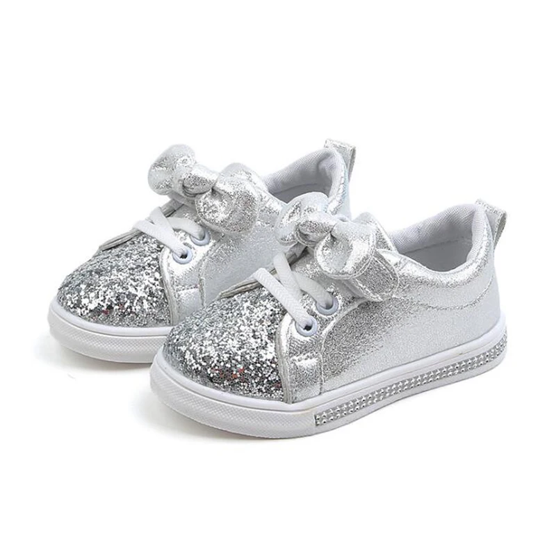 COZULMA Baby Girls Sequine Rabbit Ears Outdoor Casual Shoes Princess Bow Tie Sport Children Sneakers Kids | Детская одежда и обувь