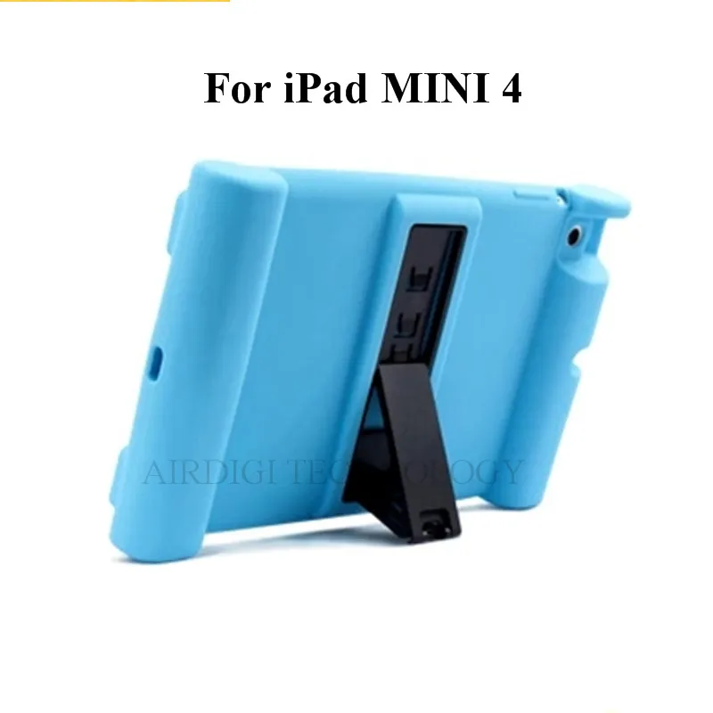 With Kickstand Для Apple Ipad Mini 4 7," защитный противоударный мягкий силиконовый чехол с держателем для рук для дома, детей, школьников, геймеров - Цвет: With Kickstand