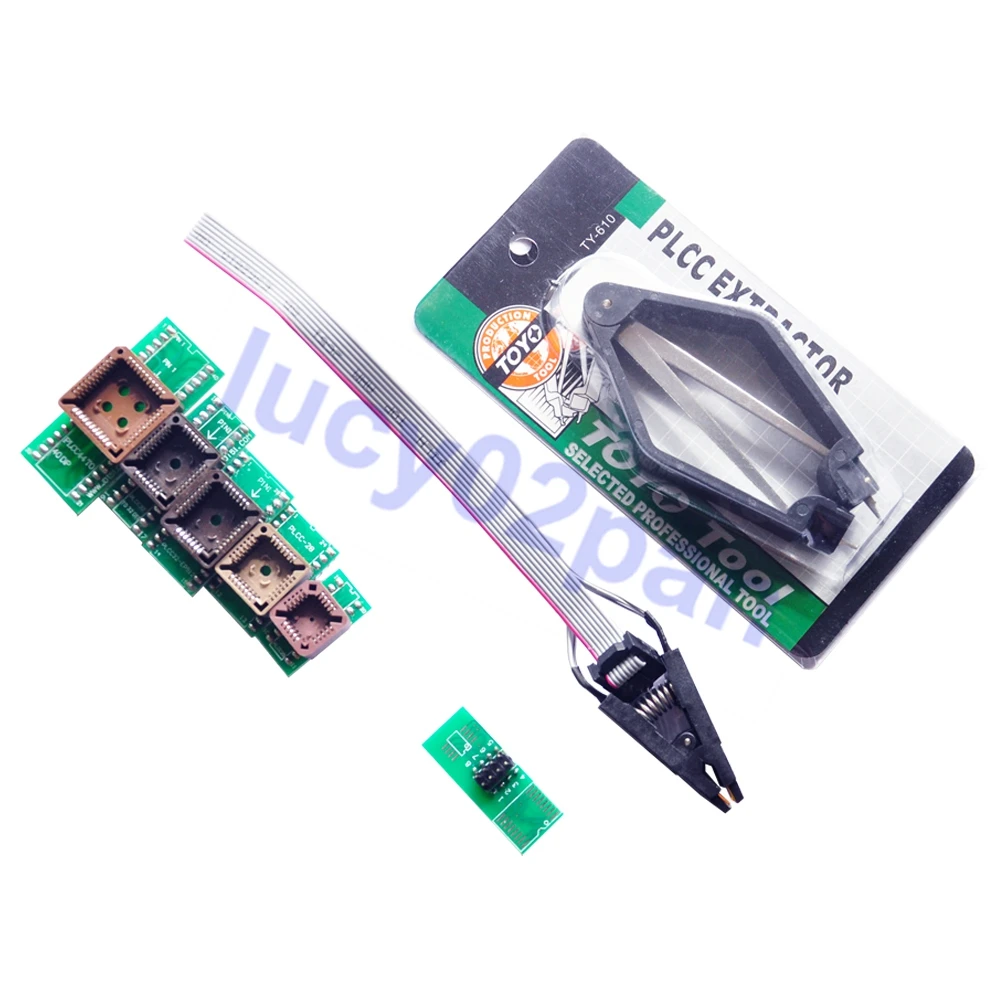 PLCC20 PLCC28 PLCC32 PLCC44 SOP8/16 DIP + IC экстрактор программатор адаптер комплект розеток для