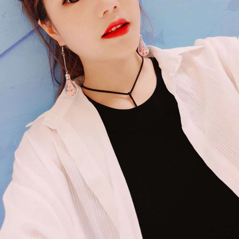 Дорин коробка Для женщин Мода Стекло Висячие Серьги Ухо Сообщение капли воды