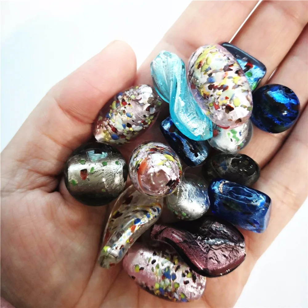 Inventory handling 100 pieces glass foil beads lampwork stocklots | Украшения и аксессуары