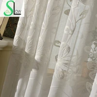 floral embroidery tulle curtains for living room sheer volie window curtain tulle curtains cortinas rideaux cortinas visillos
