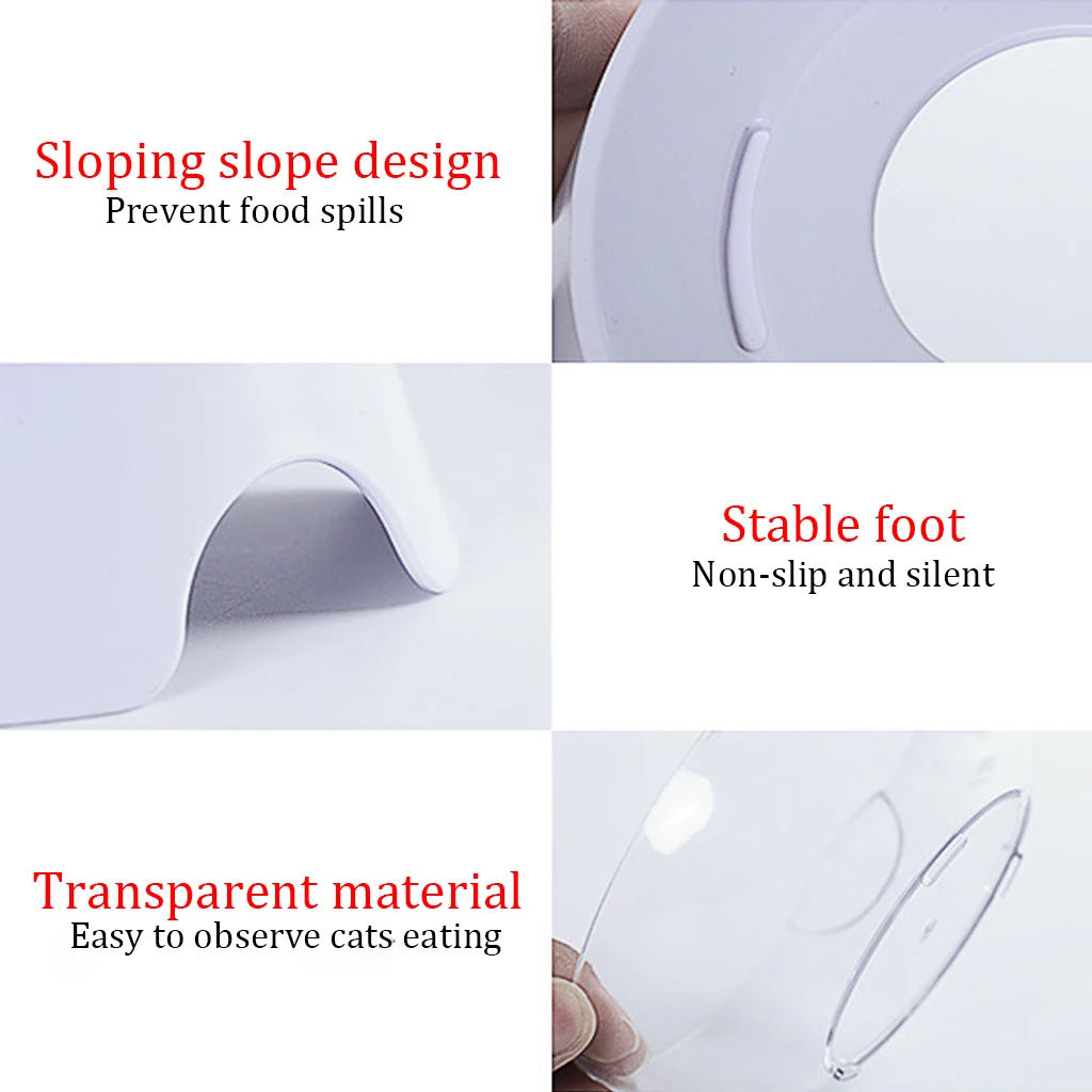 Anti-Slip Cat Food Dish Pet Feeder Water Bowl Perfect For Cats And Small Dogs Supplies Pet Cats Oblique Double Bowl With Holder