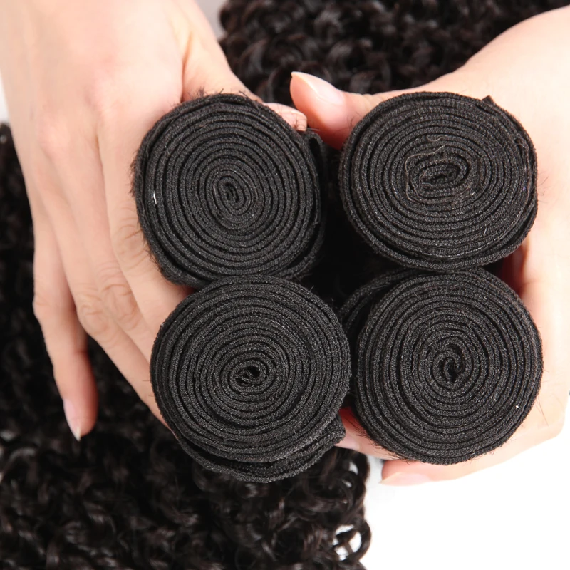 ISee Малайзии Девы волос странный вьющиеся необработанные Человеческие волосы Weave