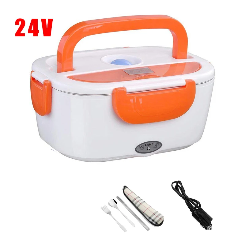 24V Yellow-Tableware 12 В 24 в автомобиль грузовик Электрический Bento коробка нагреватель грелка контейнер для хранения еды 304 нержавеющая сталь Ланч Бокс школьная сумка посуда - Цвет: 24V Yellow-Tableware