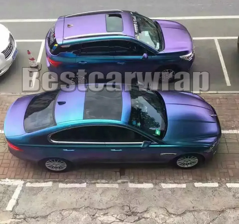 2018 синий и фиолетовый флип флоп Атлас виниловая пленка с эффектом хамелеона