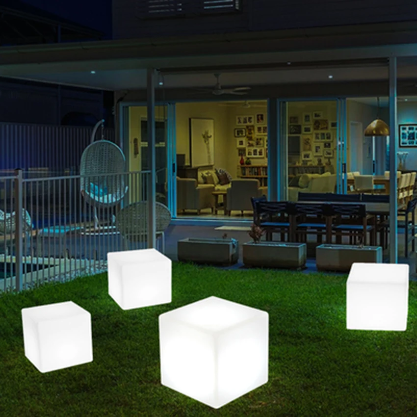 Светодиодный светильник куб Газон лампа красочный пульт дистанционного