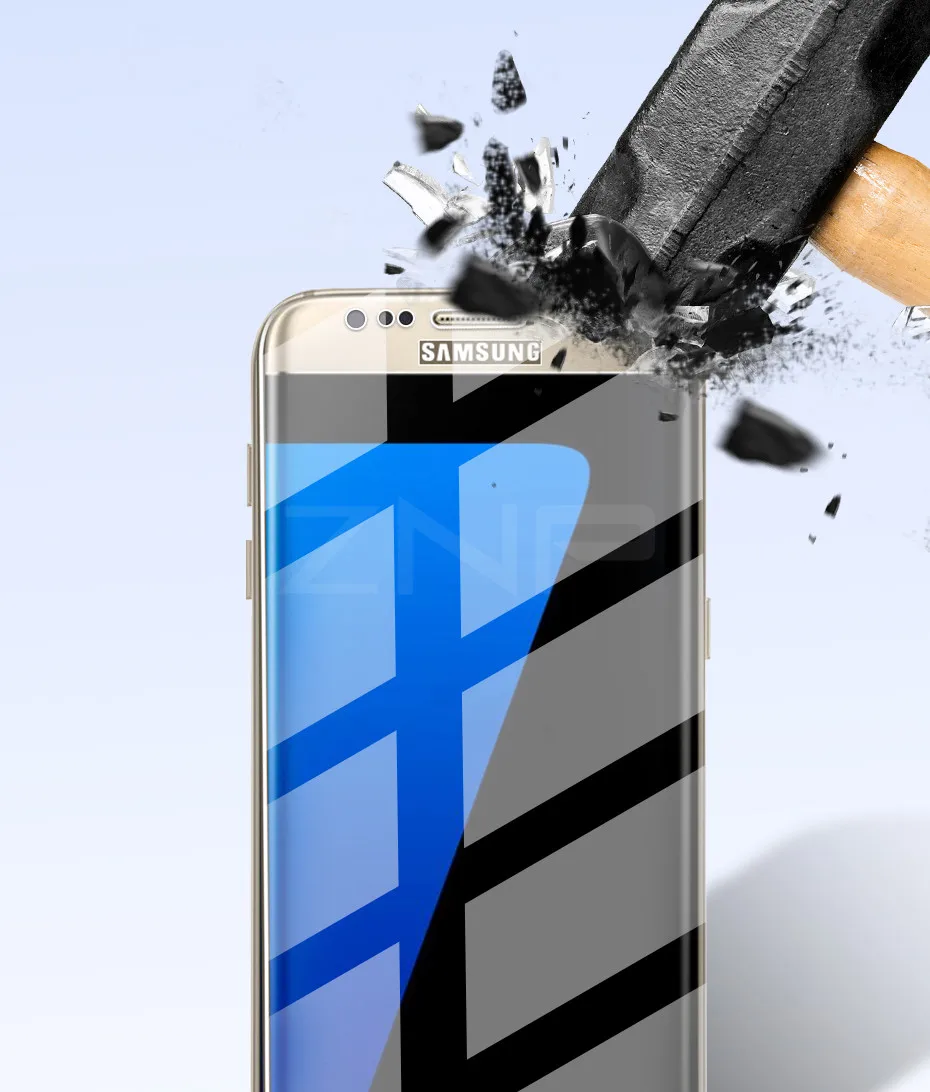 ZNP 3D закругленные края полное покрытие протектор экрана для samsung Galaxy S6 S7 Edge закаленное стекло на samsung S7 S6 стеклянная пленка