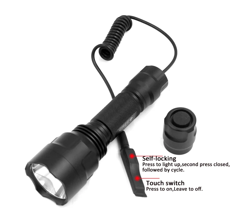 C8 Cree XM-L2 U3 10*7135 1-Mode (вкл/выкл) 3500mA светодиодный фонарик для охоты + Тактический