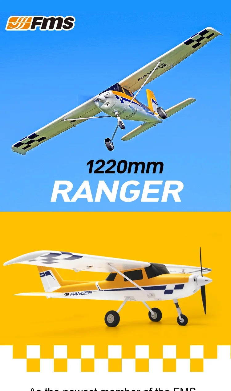 FMS 1220 мм Ranger тренер для начинающих RC самолет с рефлекторным гироскопом Autobalance 4CH 3S EPO PNP модель самолета поплавки на выбор