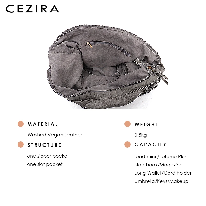 CEZIRA, большие мягкие повседневные женские сумки, для девушек, из искусственной кожи, школьная сумка, для девушек, регулируемый тканый ремень с пряжкой, сумка-мессенджер и сумка на плечо