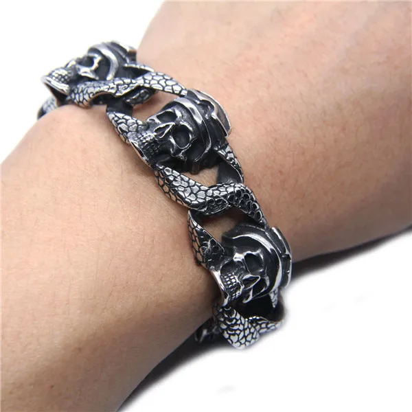 2018 модный крутой пилотный браслет-цепочка с призраком из нержавеющей стали 316L