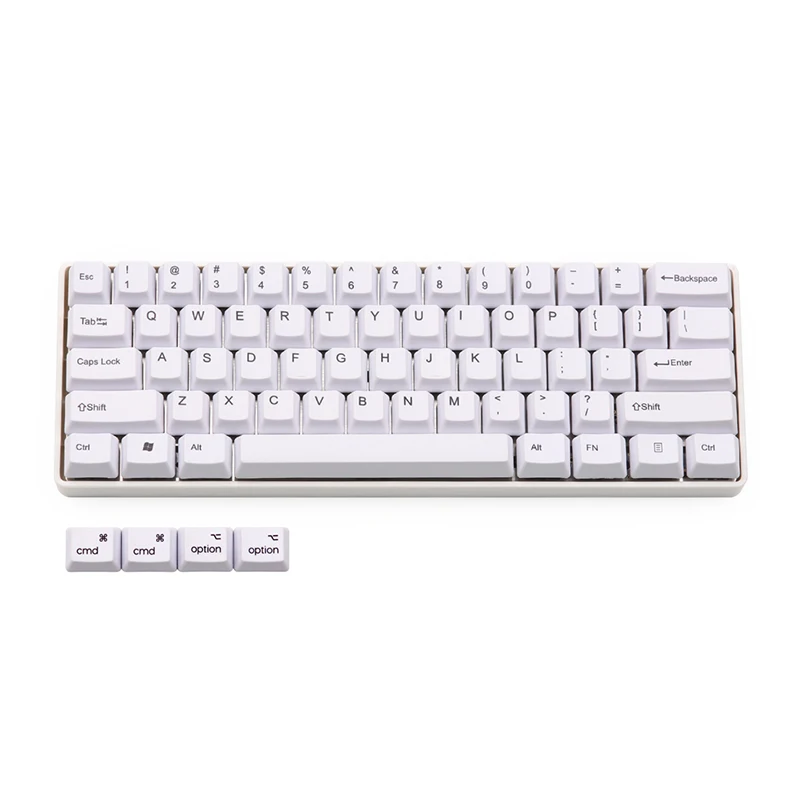 Белый OEM keycap PBT краситель субкровать 65 ключей в MAC совместим с GH60 DZ60 XD60|Клавиатуры| |