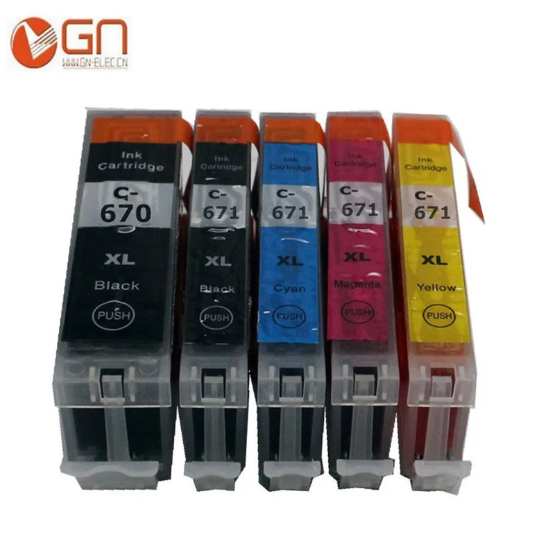 GN PGI670 CLI671 PGI 670 BK CLI 671 Совместимый картридж для принтера canon PIXMA MG5760 MG6860 TS6060