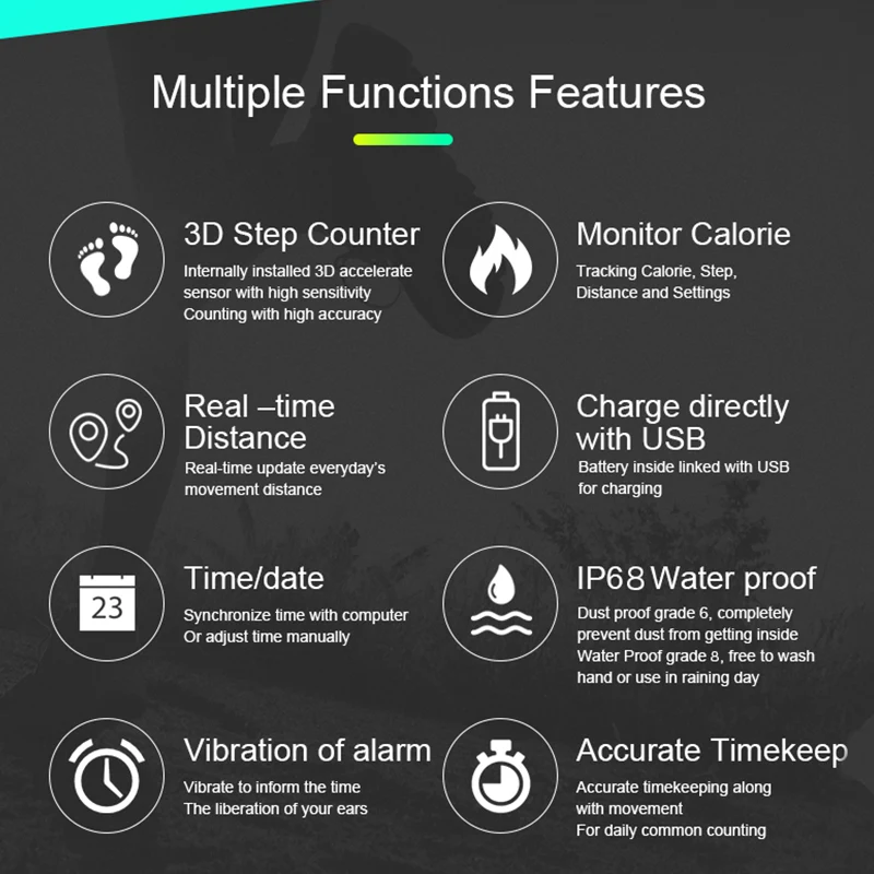 Модные спортивные Smart Для женщин часы Шагомер потребление калорий движения