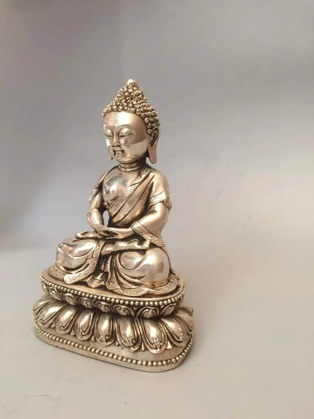 Collectible archaize white copper Sakyamuni Buddha statue | Дом и сад