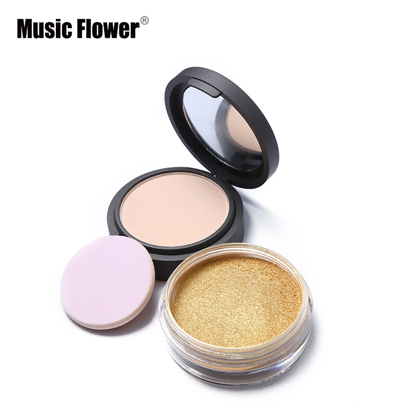Music Flower 2 в 1 уход за кожей лица Косметическая пудра основа под макияж пудра+ Рассыпчатая Пудра со спонжем идеальная расческа контроль выработки кожного жира косметика