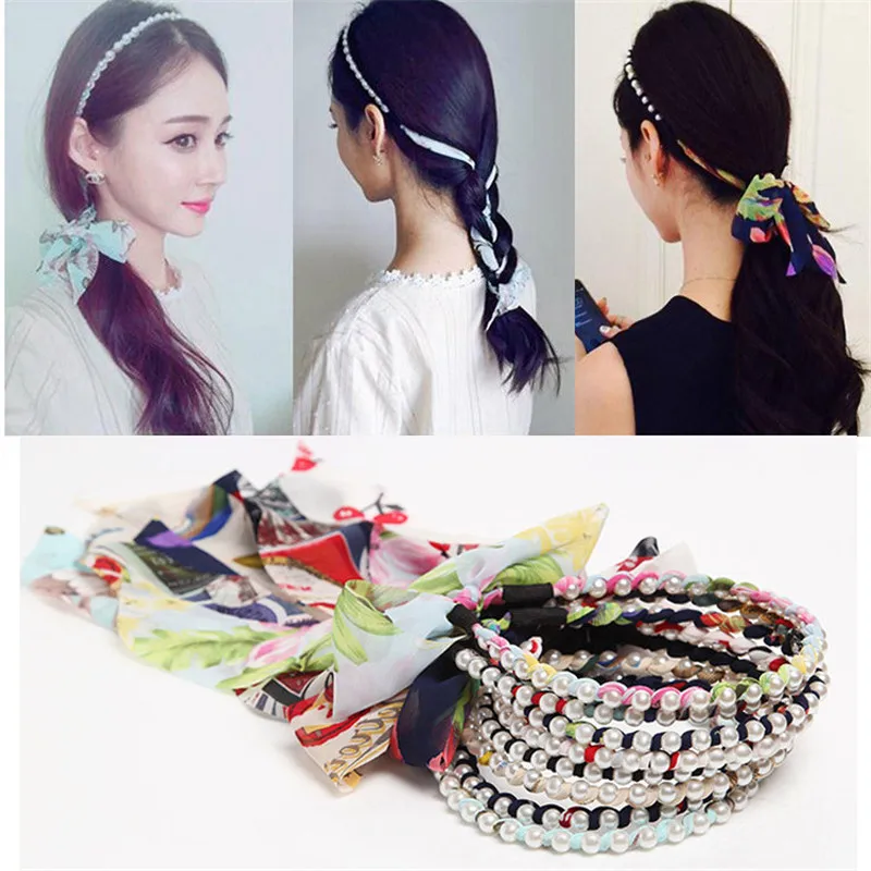 С милым бантом эластичные ленты для волос Для женщин ободки Украшения лентой