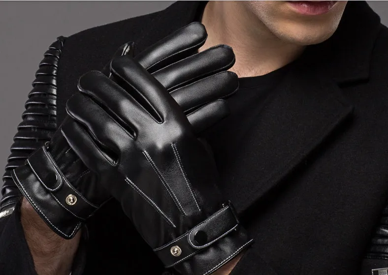 Перчатки мужские кожаные водонепроницаемые ветрозащитные на флисе AW6353 |