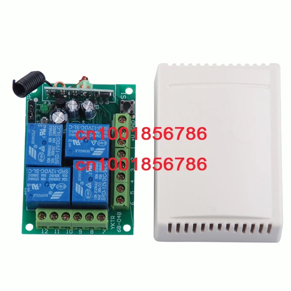 DC 12 V 10A 4CH Беспроводной дистанционного Управление переключатель с 2 шт. 4 кнопками