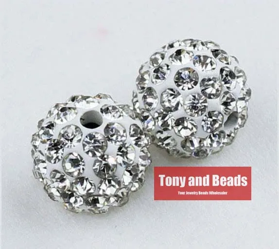 Clear Crystal 10 шт. = партия!) 8 мм шарики Clay Disco мяч хрустальные бусы паве 25 цветов в общей сложности для изготовления ювелирных изделий - Цвет: Clear Crystal