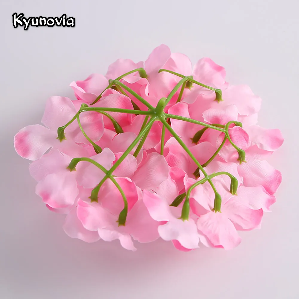 Kyunovia 50 шт. искусственная шелковая Гортензия Цветок голова шар Хризантема Свадебный путь домашний отель DIY цветок стены аксессуары KY34