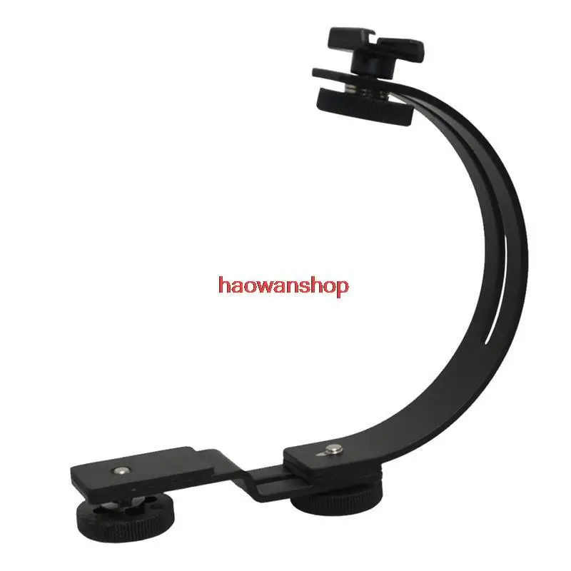 C-Shape Adjustable 1 flash hot shoe Bracket stand for Flash LED Video light DC DSLR SLR DV | Tripod Heads