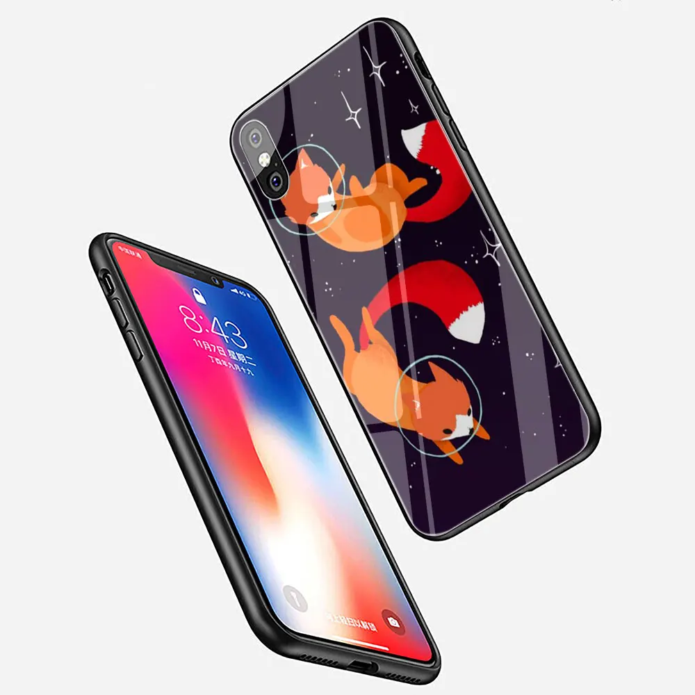 Чехол Sly fox из закаленного стекла для телефона чехол iPhone SE 2020 11 Pro 6 6S Plus 7 8 X XS XR