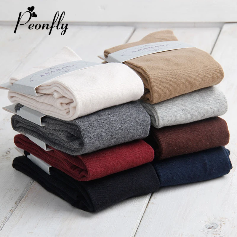 10 одноцветное Цвета длинные пикантные Чулки для женщин женские теплые ботфорты