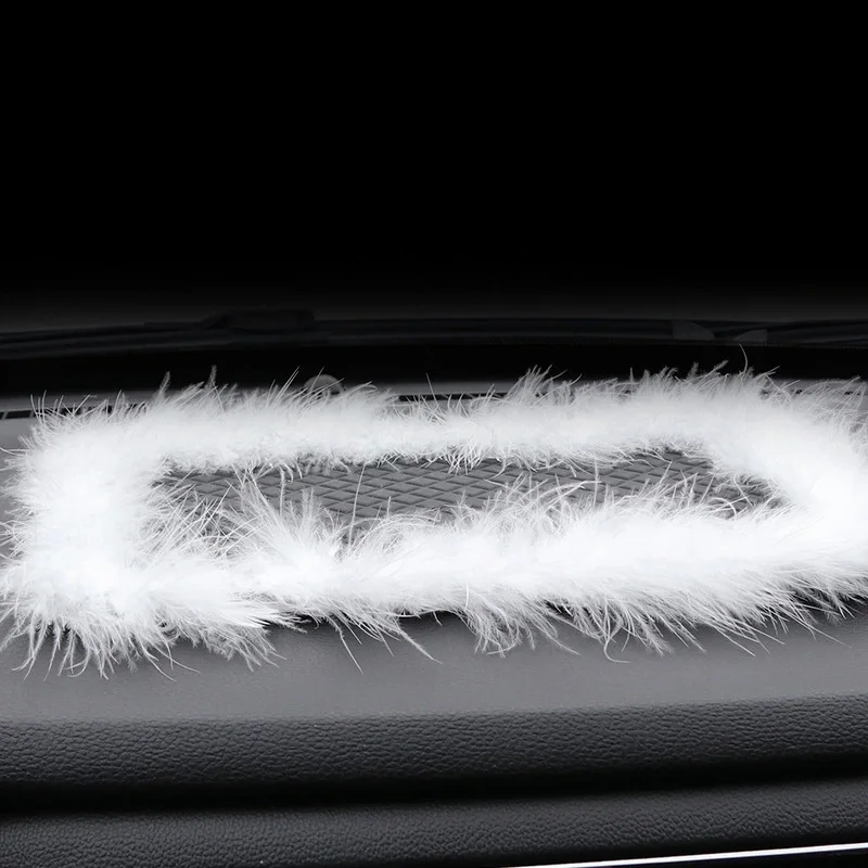 Large white feather Автомобильный силиконовый Противоскользящий нескользящий коврик, автомобильный стикер, коврик для приборной панели, украшение для телефона, автомобильный Стайлинг, авто аксессуары для интерьера - Название цвета: Large white feather
