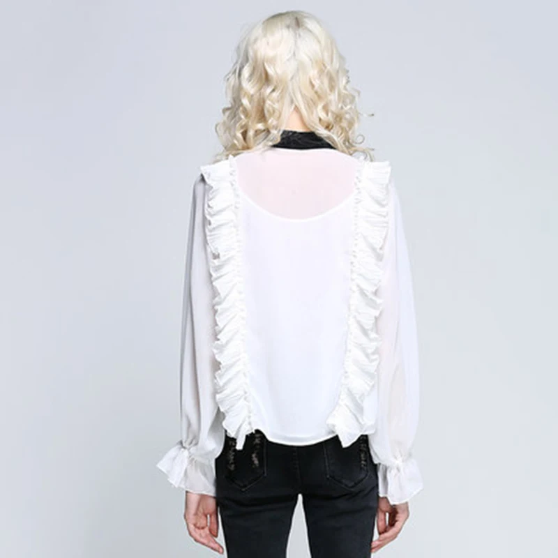 Новинка блузка с длинными рукавами и буффами элегантные женские топы офисная
