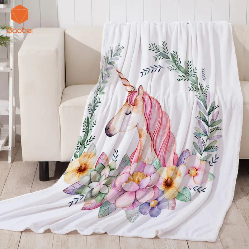 Горячая Распродажа Розовый Единорог Лошадь сердцем пледы Одеяло утепленная обед