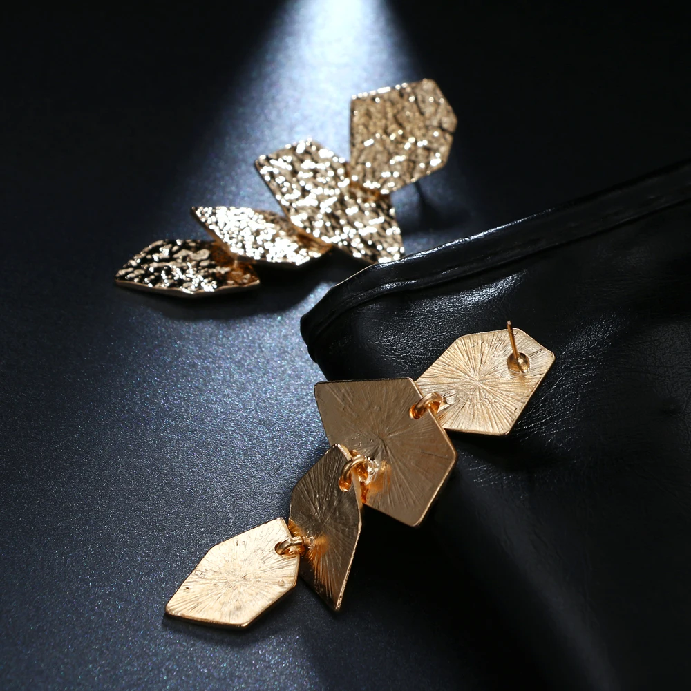 Модные геометрические серьги подвески FAMSHIN золотого и серебряного цвета для